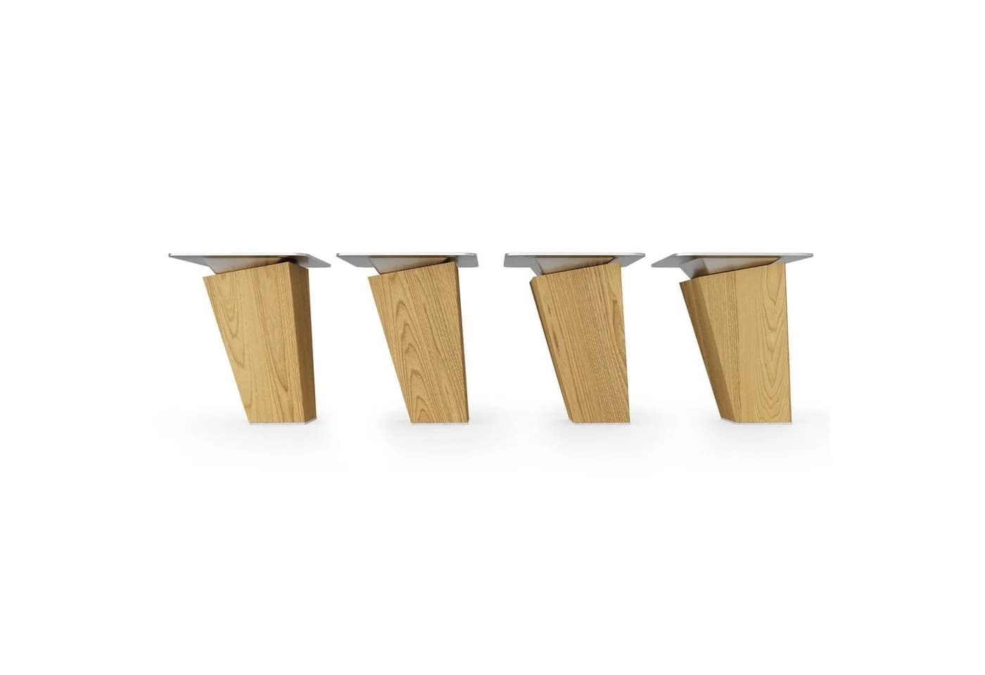 sossai® Möbelfuß Holzfüße Eckig Schräge Ausführung Eiche - Bild 3