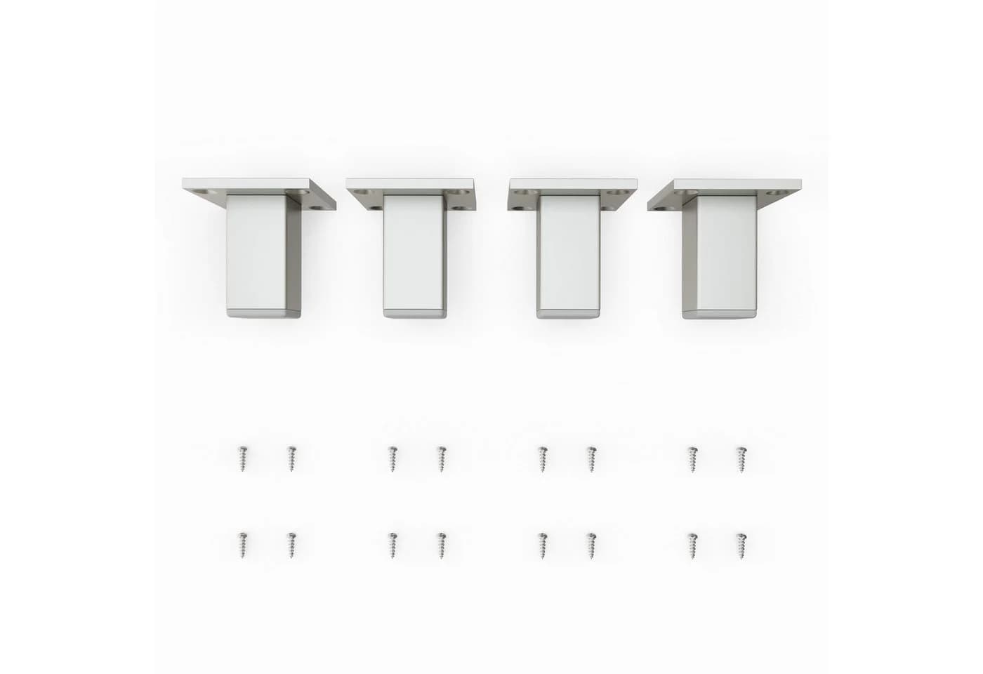 sossai® Möbelfuß Aluminium 4er Set Silber Modern - Bild 3