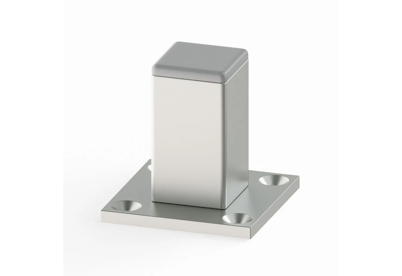 sossai® Möbelfuß Aluminium 4er Set Silber Modern - Bild 5