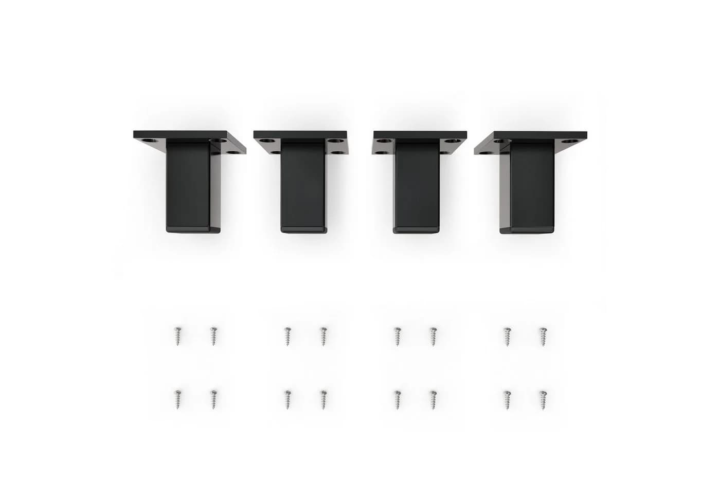 sossai® Möbelfuß Aluminium Schwarz Vierkantprofil 30x30mm (4er Set) - Bild 3
