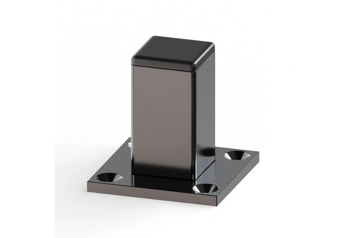 sossai® Möbelfuß Aluminium Schwarz Vierkantprofil 30x30mm (4er Set) - Bild 5