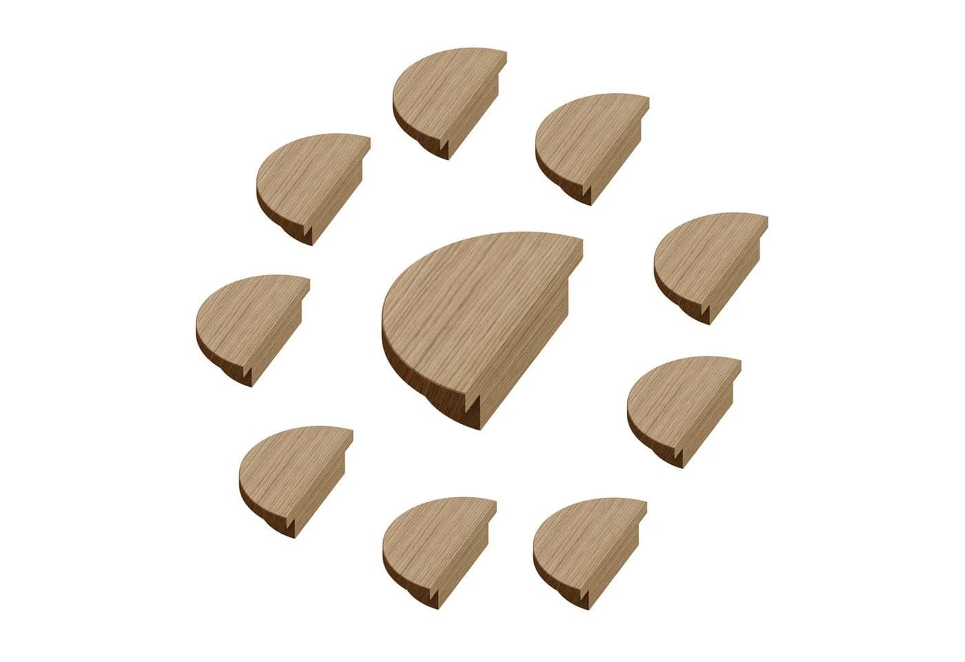 sossai® Möbelgriff Eichenholz Echtholzgriff GAH02 (10er Set) Lochabstand 20mm - Bild 2