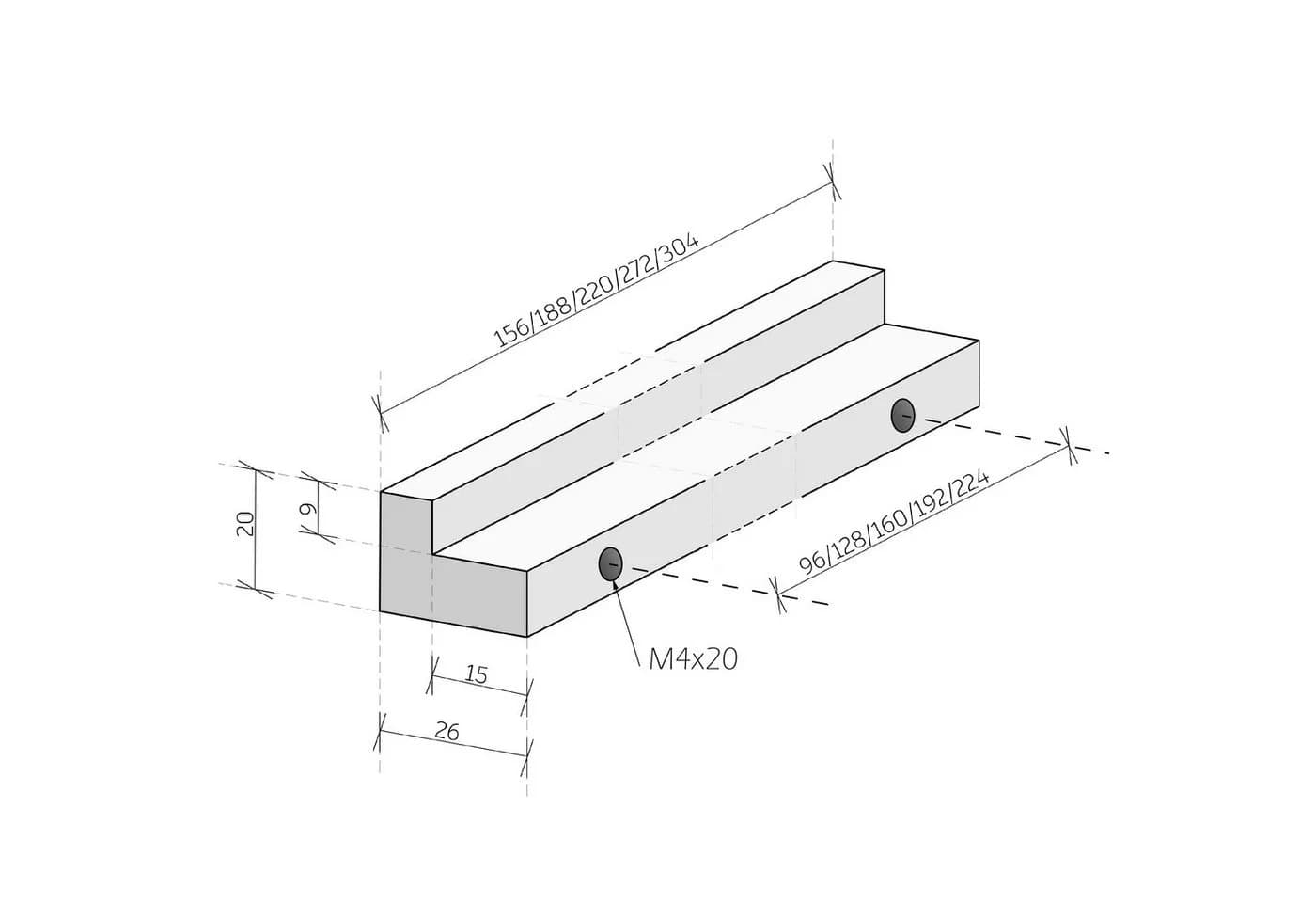 sossai® Möbelgriff Eichenholzgriff GAH01 10er Pack Lochabstand 128mm - Bild 5