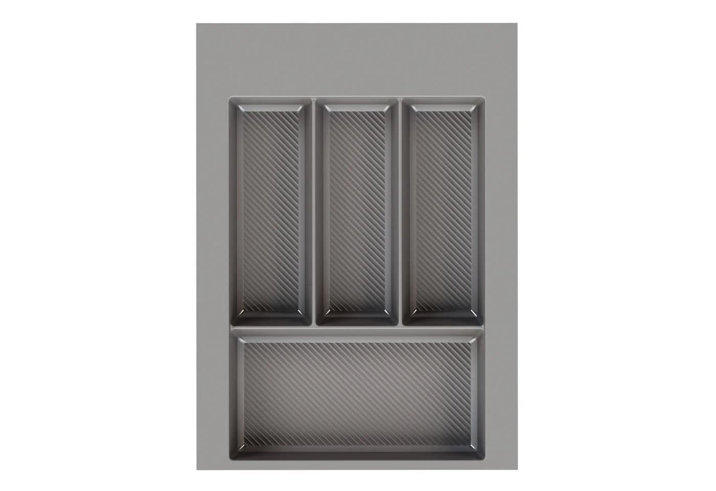 sossai® Besteckeinsatz Anthrazit für Schubladen 35x49cm 4 Fächer - Bild 2