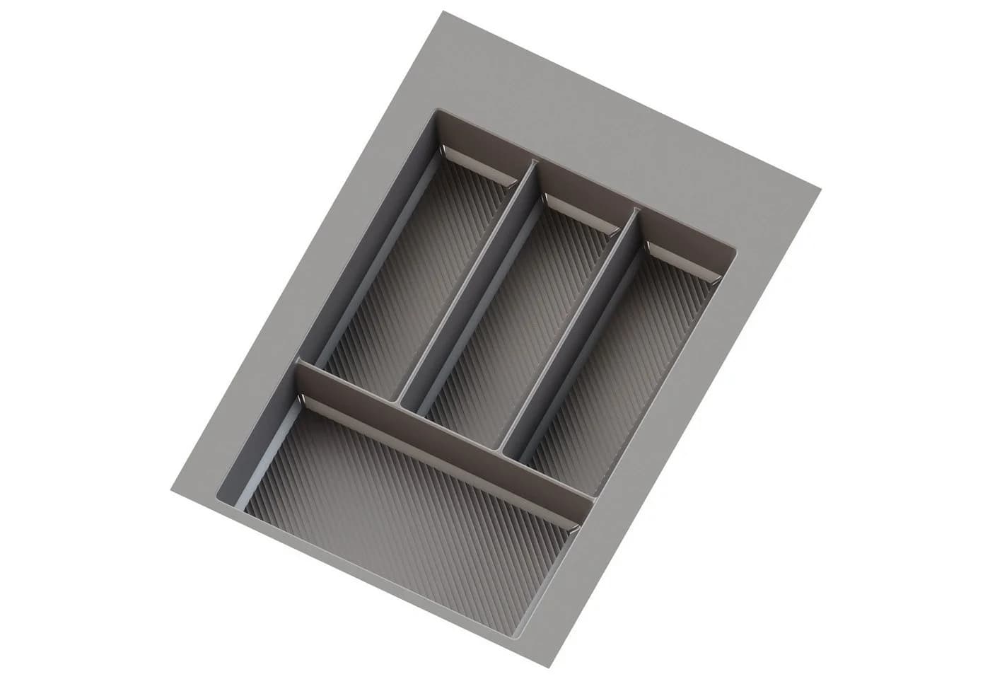 sossai® Besteckeinsatz Anthrazit für Schubladen 35x49cm 4 Fächer - Bild 4