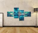 islandburner Leinwandbild Polarlichter 4-teilig Aurora Borealis Bild 1