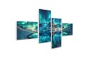 islandburner Leinwandbild Polarlichter 4-teilig Aurora Borealis Bild 2