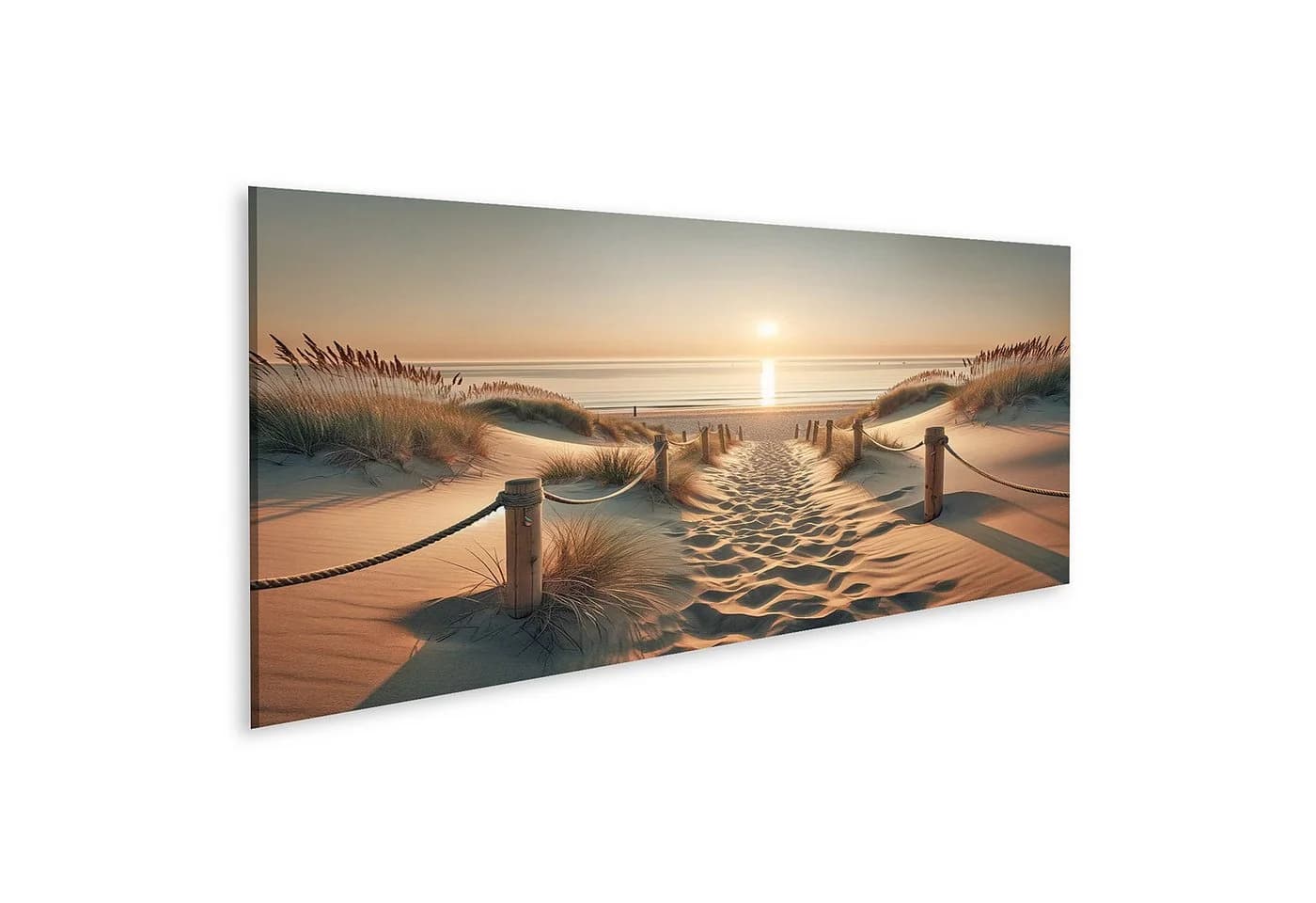 islandburner Leinwandbild Strand goldene Stunde Panorama 120x40cm - Bild 2