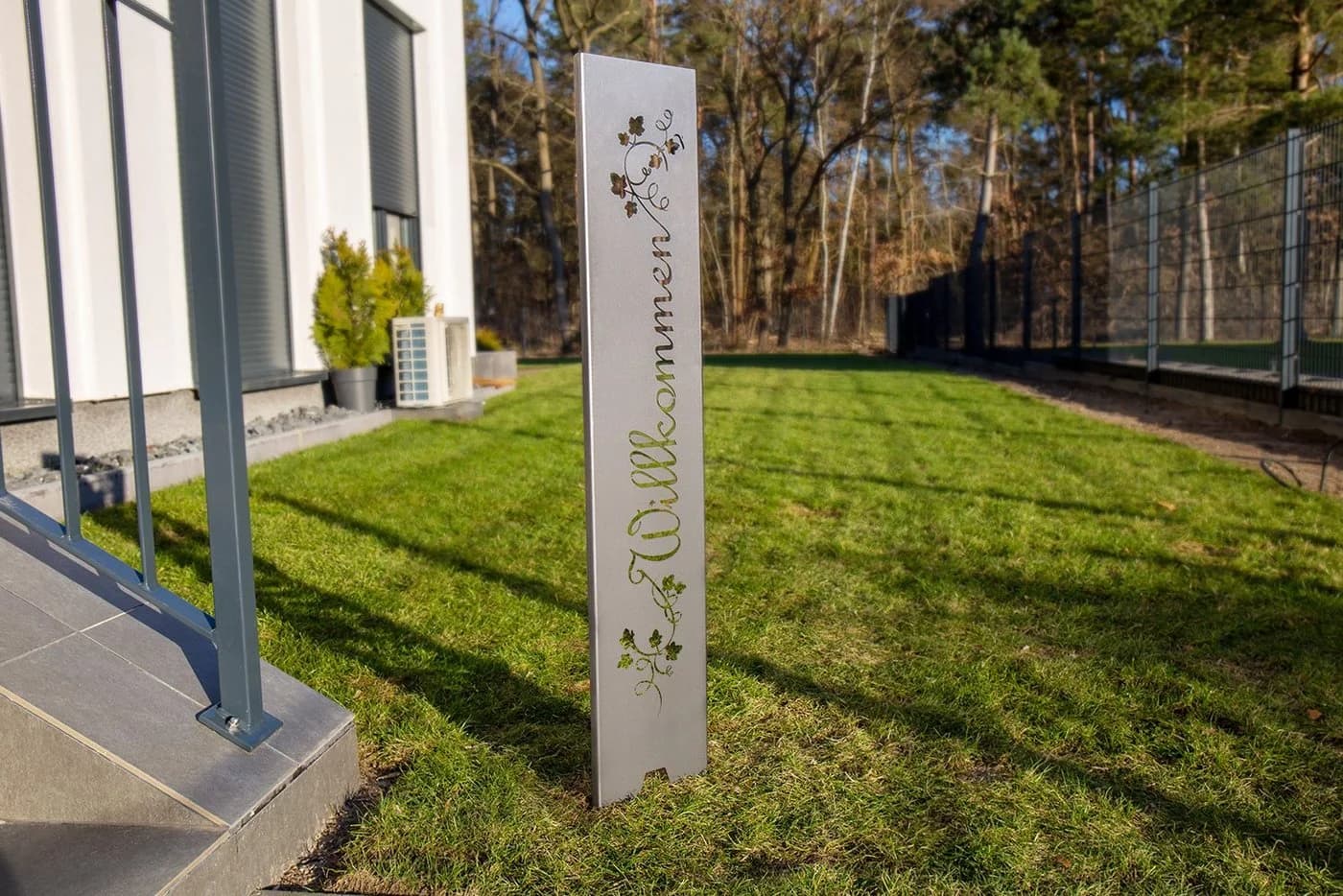 tuning-art Gartenstecker Willkommen Edelrost Stahl - Bild 5