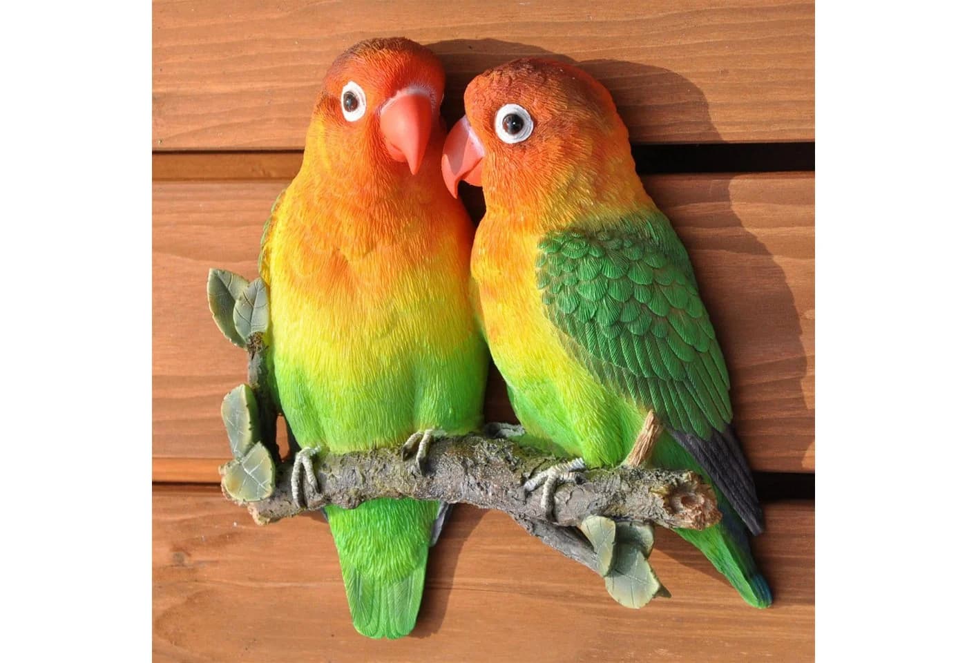dazikemo Gartenfigur Lovebirds Vögel Kunststein Wanddeko - Bild 2