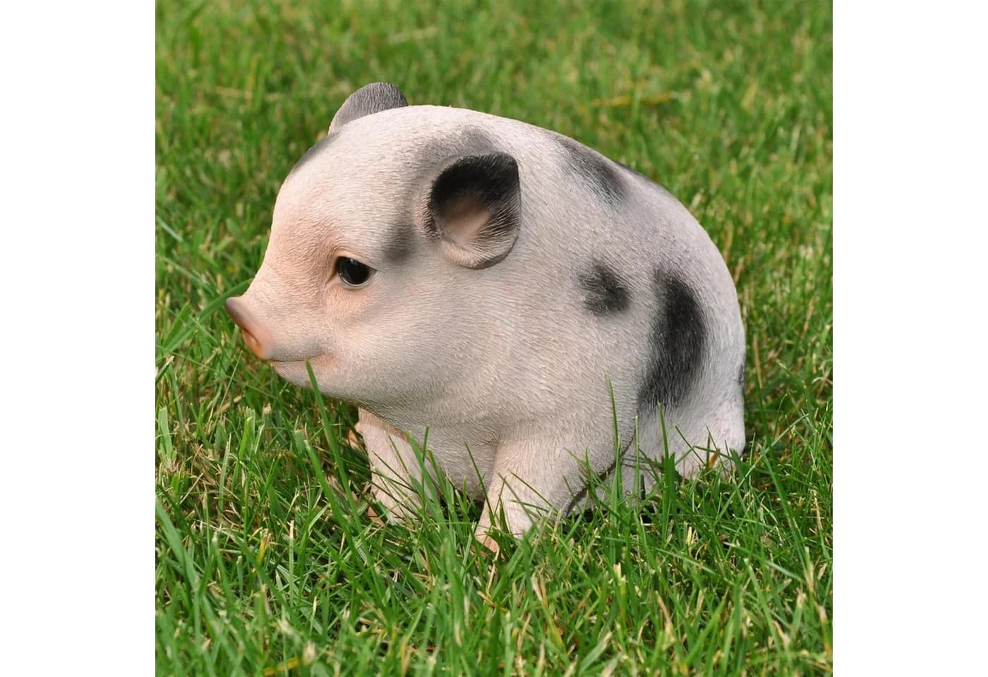 dazikemo Gartenfigur Schwein Dekofigur Kunststein