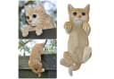 dazikemo Gartenfigur Katze Braun Kunststein Deko für Zaun Bild 1