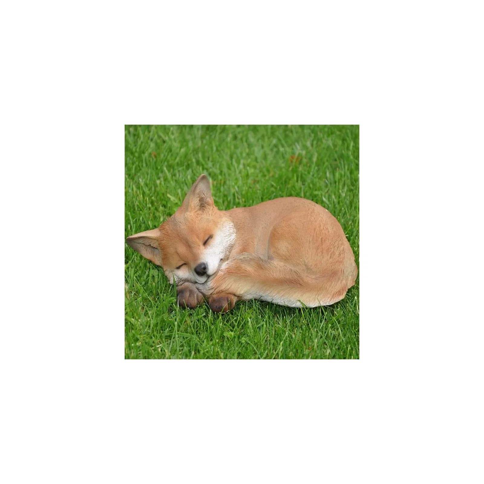 Dazikemo Dekofigur Gartenfigur schlafender Fuchs Kunststein