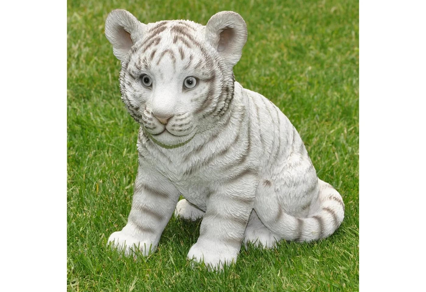Dazikemo Dekofigur Gartenfigur weißer Tiger Kunststein - Bild 2