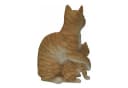 dazikemo Gartenfigur Katze mit Katzenbaby Brauner Kunststein Bild 3