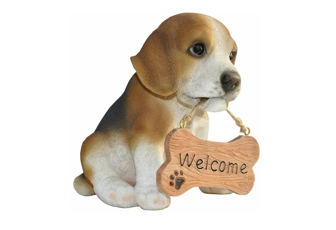 dazikemo Gartenfigur Hund Beagle Willkommen Kunststein - Bild 2