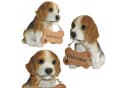 dazikemo Gartenfigur Hund Beagle Willkommen Kunststein Bild 5
