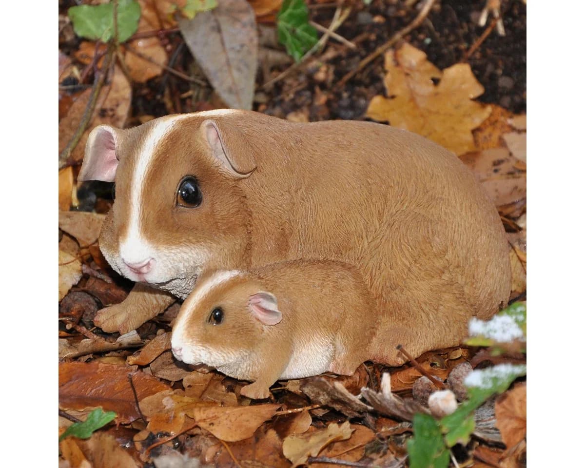 dazikemo Gartenfigur Meerschweinchen Mutter & Kind Kunststein