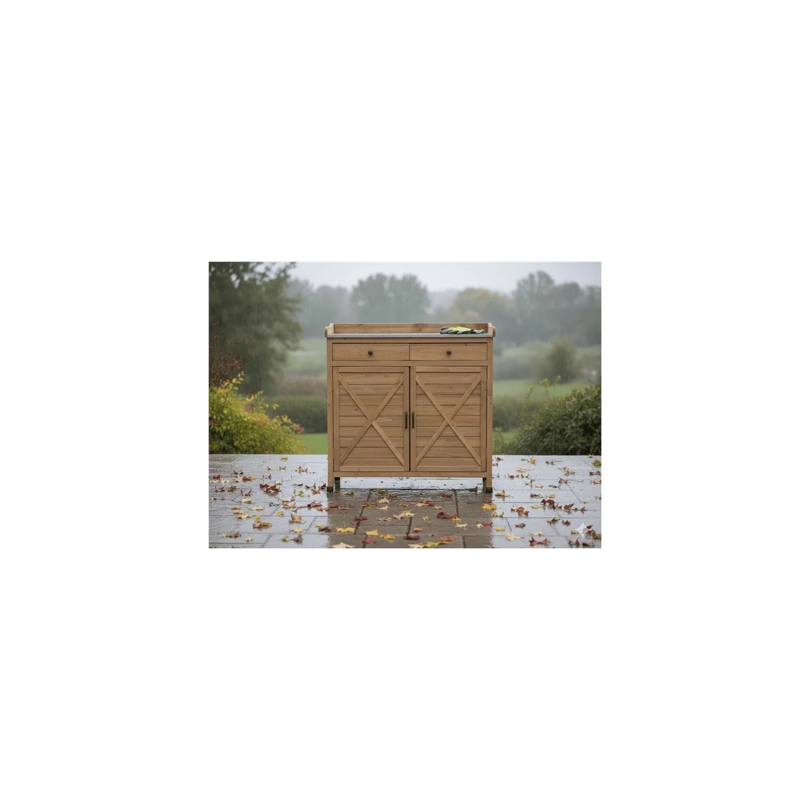 Dazikemo Gartenschrank Braun 103,5 x 102,4 x 52,5 cm