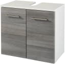 WELLTIME Trento Waschbeckenunterschrank 60cm Weiß/Eiche Rauchsilber Bild 2