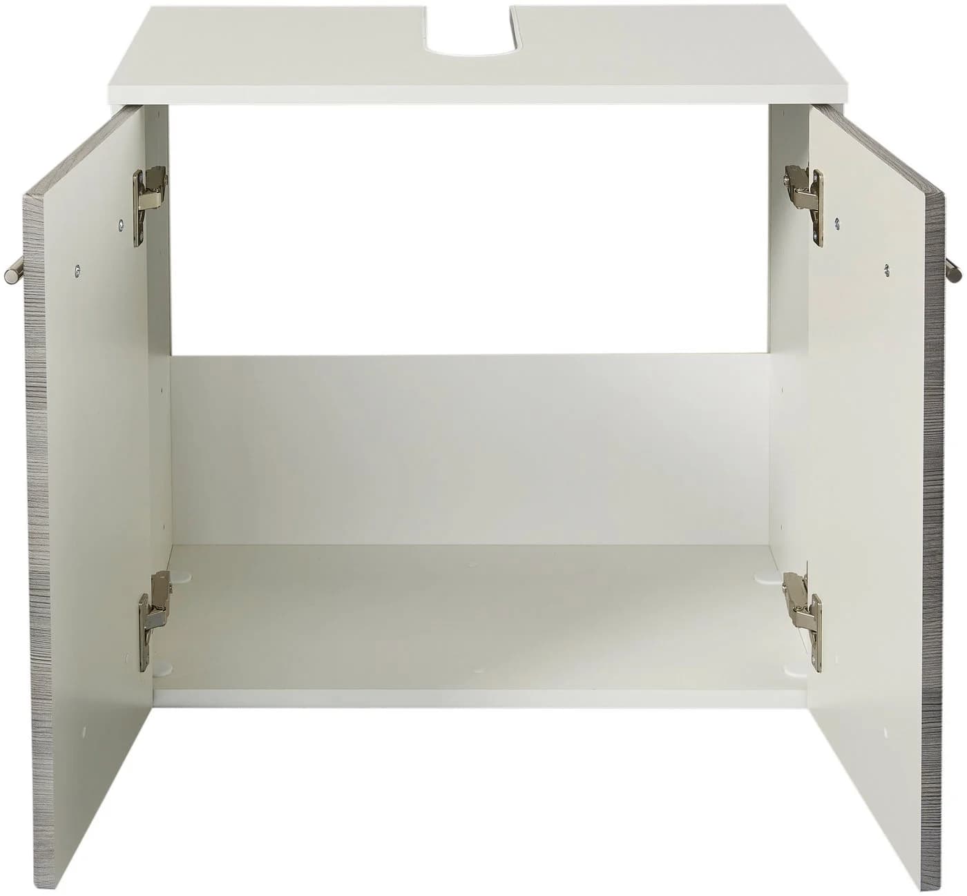 WELLTIME Trento Waschbeckenunterschrank 60cm Weiß/Eiche Rauchsilber - Bild 3