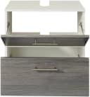 WELLTIME Trento Waschbeckenunterschrank 60cm Weiß/Eiche Rauchsilber Bild 3