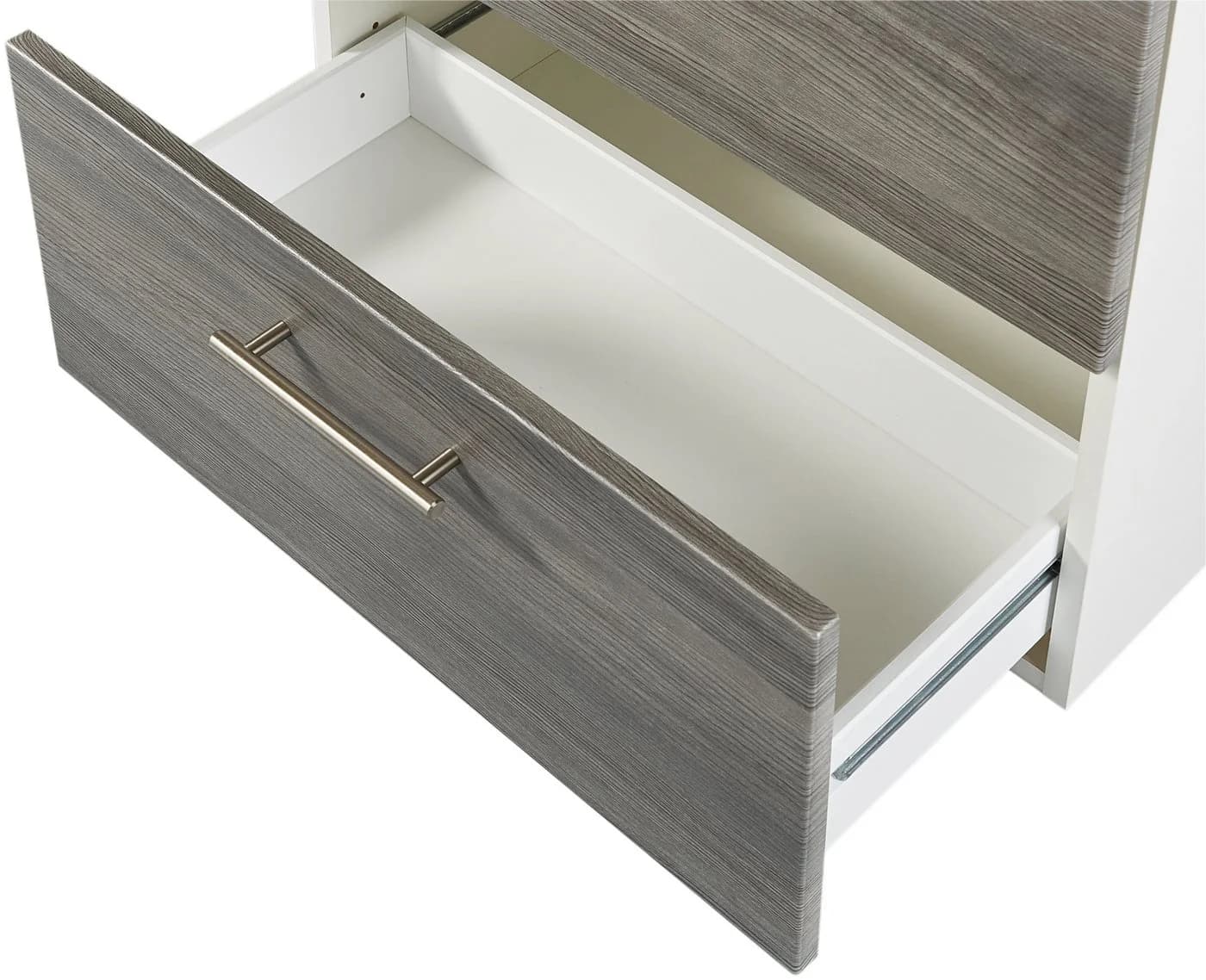 WELLTIME Trento Waschbeckenunterschrank 60cm Weiß/Eiche Rauchsilber - Bild 5