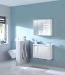 WELLTIME Flex Spiegelschrank Weiß mit LED und Steckdose Bild 1