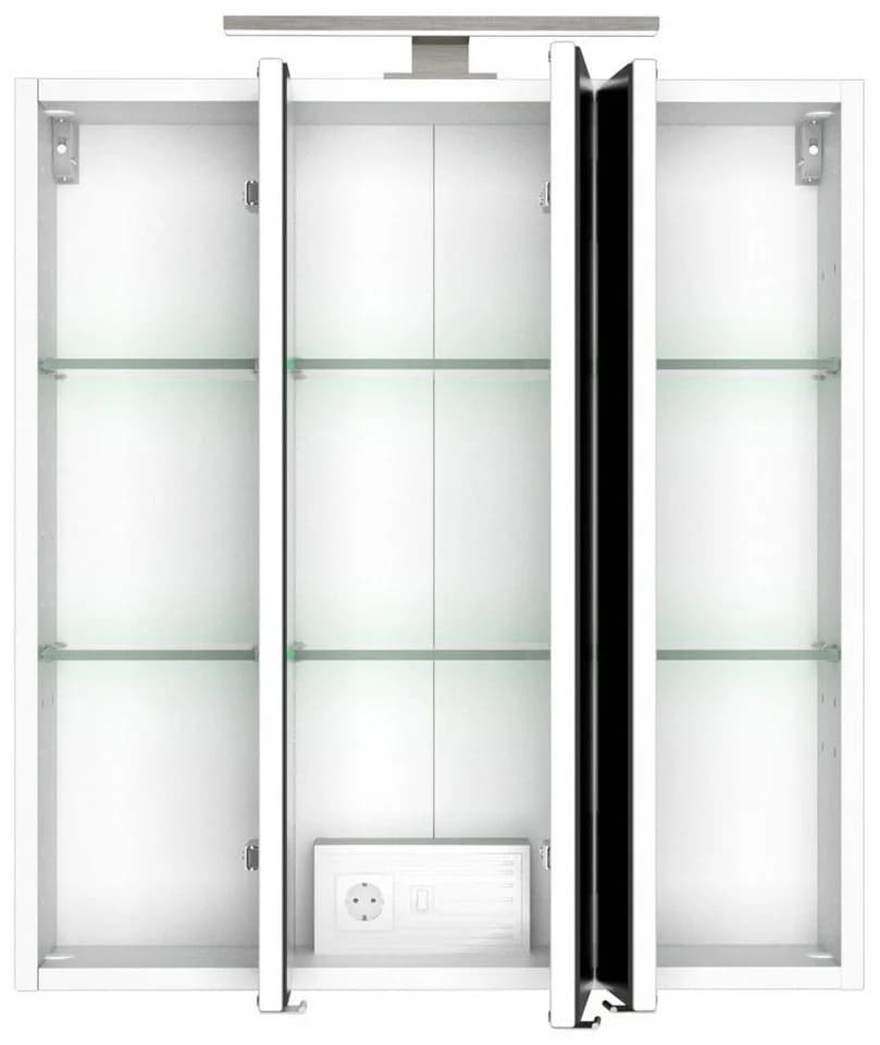 WELLTIME Spiegelschrank Matera Weiß mit LED und Steckdose