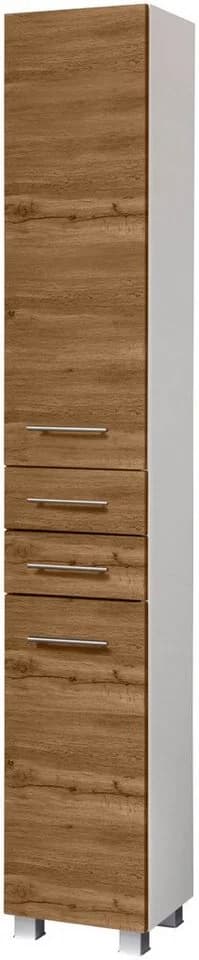 WELLTIME Hochschrank Trento Braun Weiß Badmöbel - Bild 2