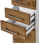 WELLTIME Hochschrank Trento Braun Weiß Badmöbel Bild 4