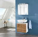 WELLTIME Waschbeckenunterschrank Trento Wotaneiche Weiß Bild 1