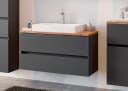 welltime Waschtisch Livorno Grau 2 Schubladen Aufsatzwaschbecken Bild 1