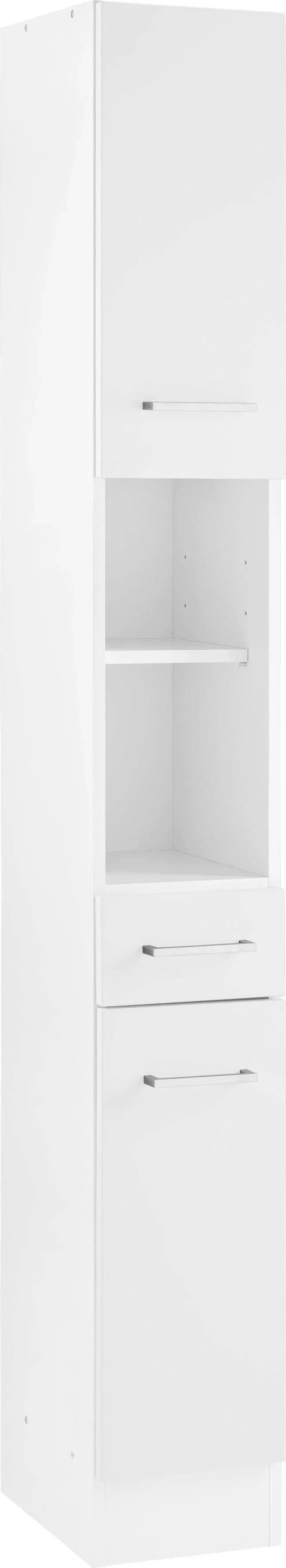 WELLTIME Hochschrank Ribera Weiß 2-Türer mit Schubladen - Bild 5