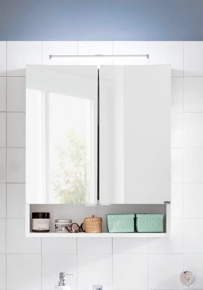 WELLTIME Spiegelschrank Ribera Weiß mit LED-Beleuchtung