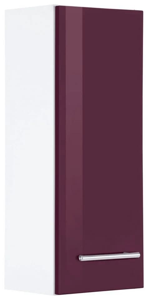 WELLTIME Hängeschrank Venedig Hochglanz Aubergine Weiß