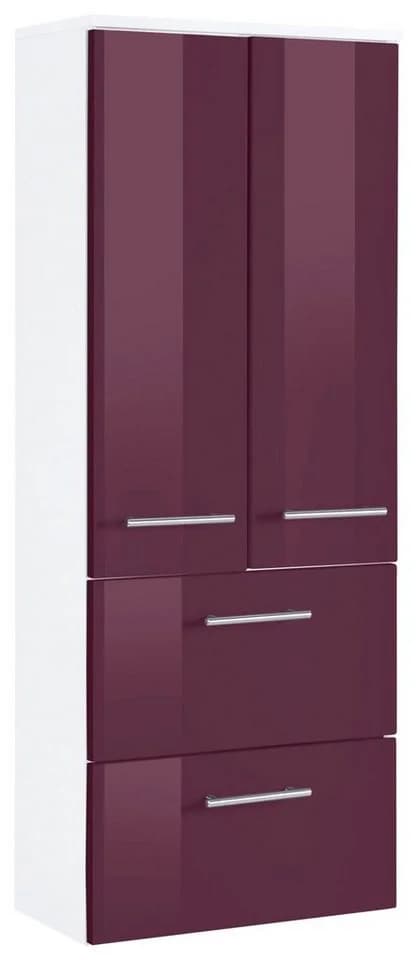 Midischrank WELLTIME Venedig Aubergine Weiß Hochglanz - Bild 2