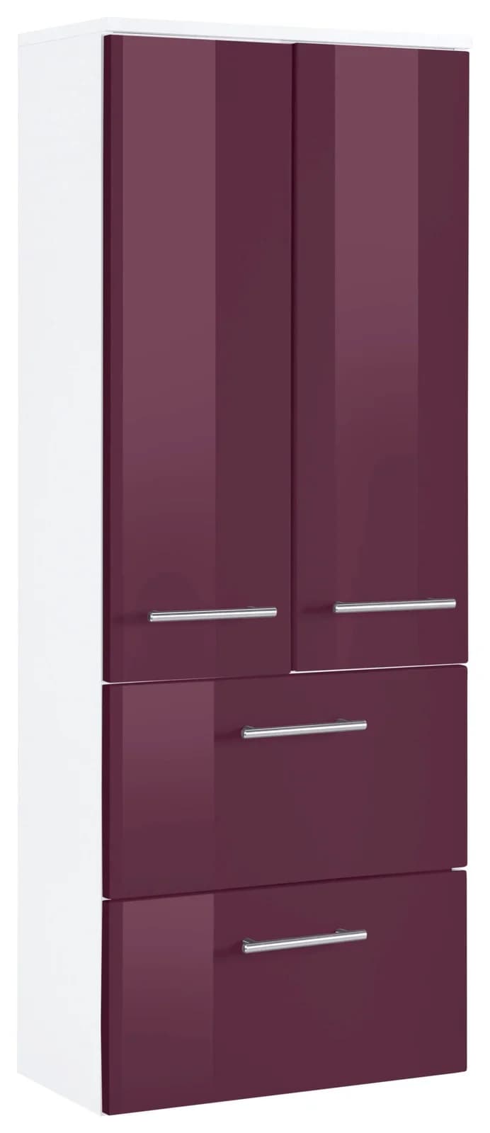Midischrank WELLTIME Venedig Aubergine Weiß Hochglanz - Bild 3