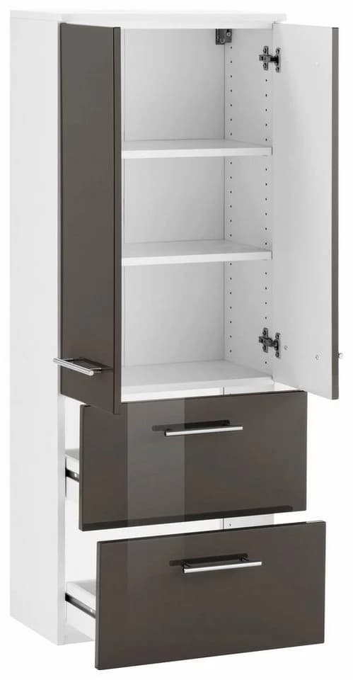 Midischrank WELLTIME Venedig Hochglanz Grau Weiß - Bild 5
