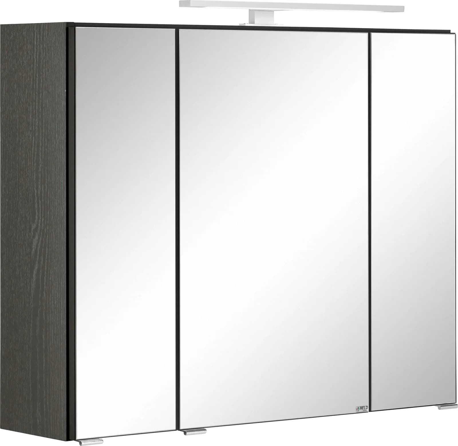 WELLTIME Spiegelschrank Ohio Graphitgrau mit LED-Beleuchtung