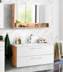 WELLTIME Badmöbel-Set Soria Weiß Eiche 100cm Spiegelschrank Bild 1