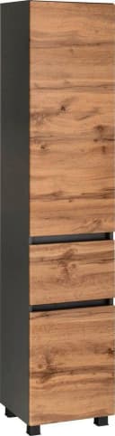 WELLTIME Hochschrank Lucca Grau Eichefarben Modern Bild 2