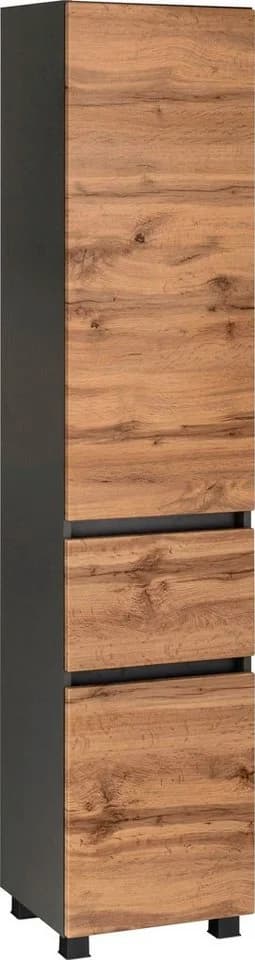 WELLTIME Hochschrank Lucca Grau Eichefarben Modern - Bild 2