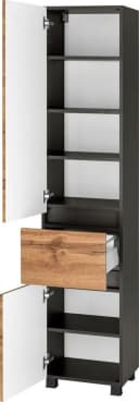 WELLTIME Hochschrank Lucca Grau Eichefarben Modern Bild 4