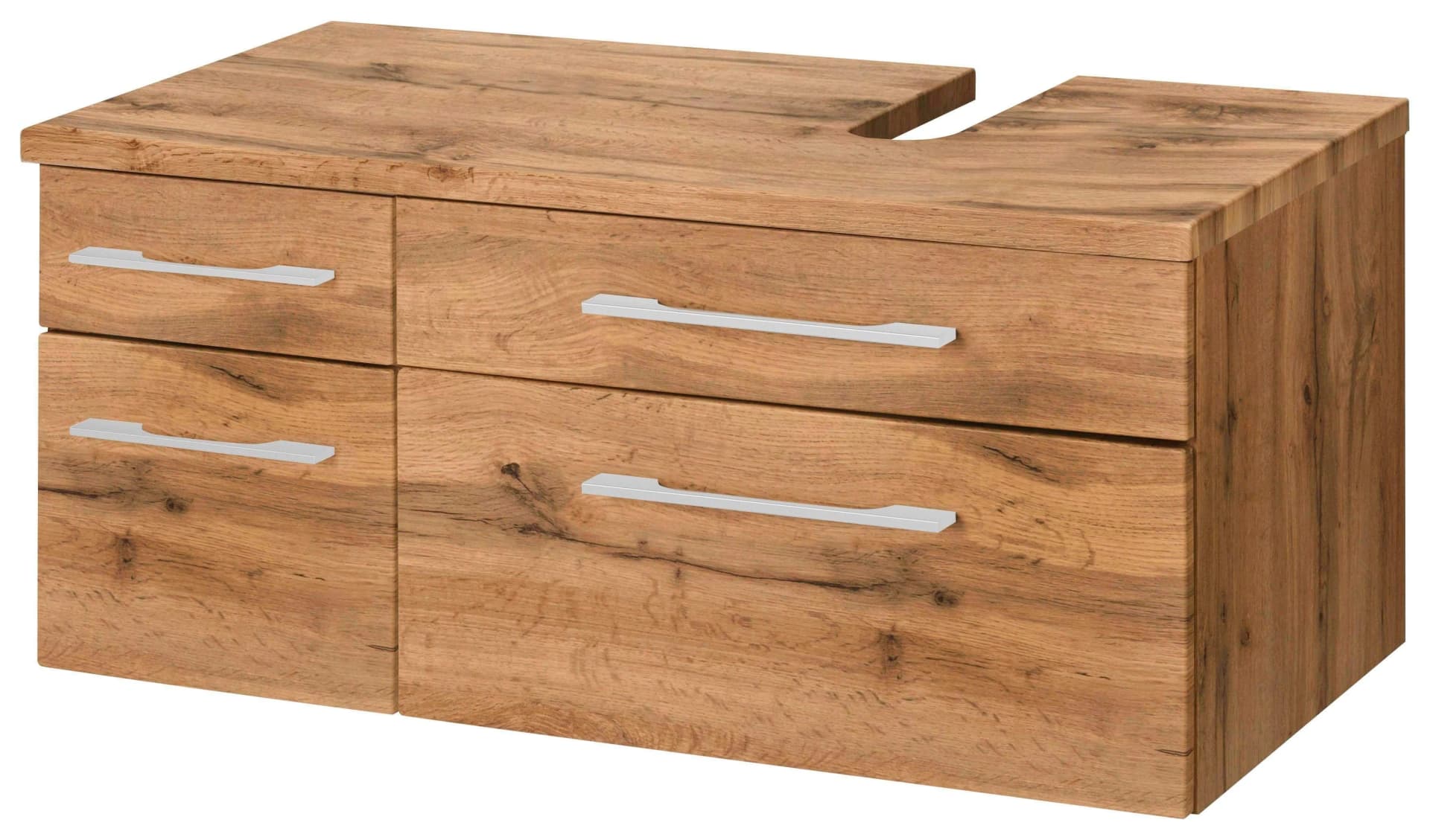 Welltime Waschbeckenunterschrank Davos Braun Modern