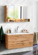 WELLTIME Badmöbel-Set Soria Braun 100cm mit Spiegelschrank Bild 1