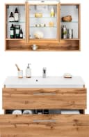 WELLTIME Badmöbel-Set Soria Braun 100cm mit Spiegelschrank Bild 3
