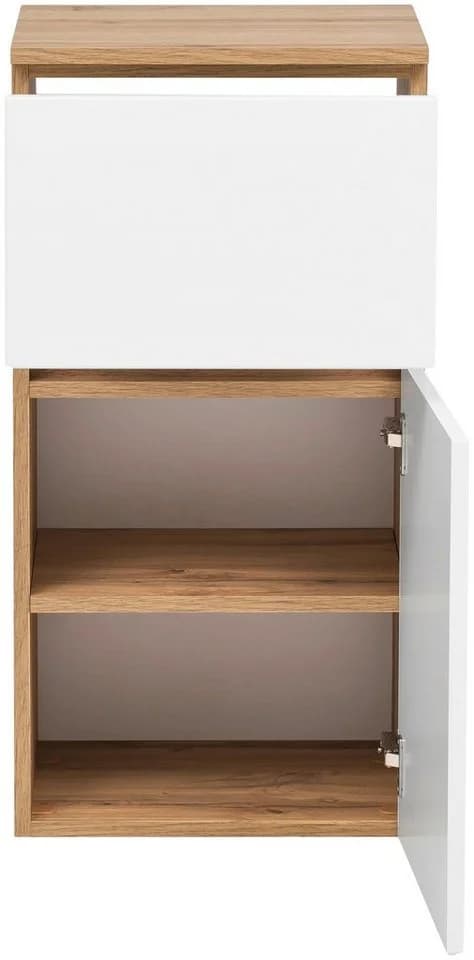 welltime Unterschrank Kaunas 40 cm Weiß/Wotaneiche Soft-Close - Bild 3