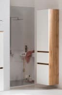Welltime Seitenschrank Kaunas Weiß Wotaneiche mit Soft-Close Bild 1