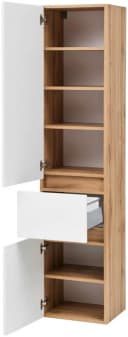Welltime Seitenschrank Kaunas Weiß Wotaneiche mit Soft-Close Bild 4